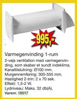 Harald Nyborg Varmegenvinding 1-rum tilbud