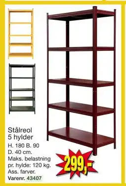 Harald Nyborg Stålreol 5 hylder tilbud