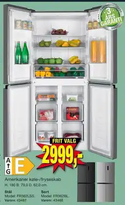 Harald Nyborg Amerikaner køle-/fryseskab tilbud