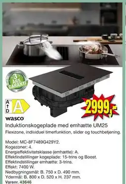 Harald Nyborg Induktionskogeplade med emhætte UM25 tilbud