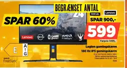 Power Lenovo legion gamingskærm 180 hz ips gamingskærm tilbud