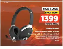 Power Acezone gaming headset esports-egnet gaming headset tilbud