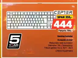 Power Gaming tastatur kompakt design tilbud