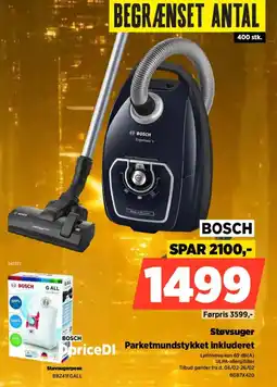 Power Bosch støvsuger ppricedi parketmundstykket inkluderet tilbud