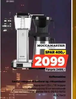 Power Moccamaster Kaffemaskine Særligt velegnet til kontorer og virksomheder tilbud