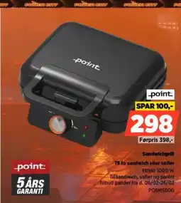 Power Sandwichgrill til to sandwich eller vafler tilbud