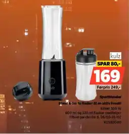 Power Sportblender blend & go: to flasker til en aktiv livsstil tilbud