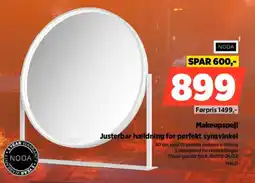 Power Nooa makeupspejl justerbar hældning for perfekt synsvinkel tilbud