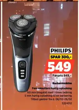 Power Fem minutters hurtig opladning philips barbermaskine tilbud