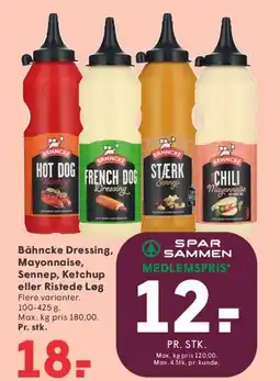 SPAR Bähncke Dressing / Mayonnaise / Ketchup tilbud