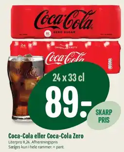 Min Købmand Coca-Cola eller Coca-Cola Zero (24 x 33 cl) tilbud