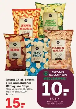 SPAR Gestus Chips / Gran Balance Økologiske Chips tilbud