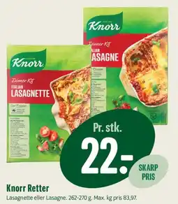 Min Købmand Knorr Retter - Lasagnette / Lasagne tilbud