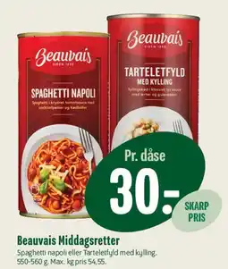 Min Købmand Beauvais Middagsretter - Spaghetti Napoli / Tarteletfyld tilbud