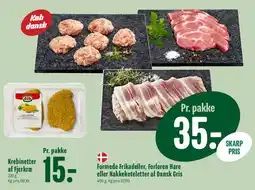 Min Købmand Krebinetter af Fjerkræ og udvalg af Dansk Gris (pakker) tilbud
