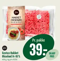 Min Købmand Gestus Hakket Oksekød 14-18% fedt tilbud