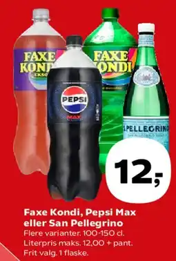 SuperBrugsen Faxe Kondi / Pepsi Max / San Pellegrino tilbud