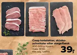 SuperBrugsen Coop koteletter, skinke-schnitzler eller stegeflæsk tilbud