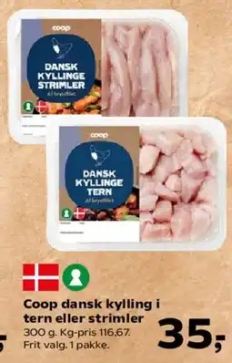 SuperBrugsen Coop dansk kylling i tern eller strimler tilbud
