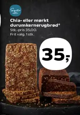 SuperBrugsen Chia- eller mørkt durumkerne rugbrød tilbud