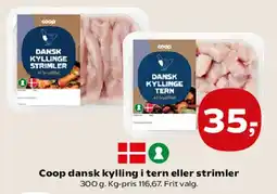 SuperBrugsen Coop dansk kylling i tern eller strimler tilbud