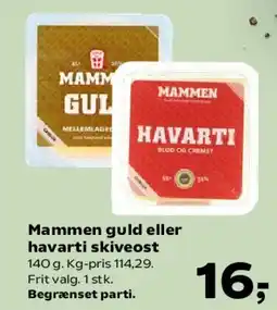 SuperBrugsen Mammen guld eller Havarti skiveost tilbud