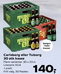SuperBrugsen Carlsberg eller Tuborg - 30 stk kasse tilbud
