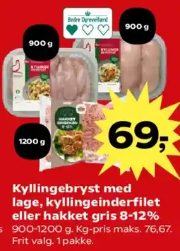 SuperBrugsen Kyllingebryst med lage, kyllingefilet eller hakket gris 8-12% tilbud