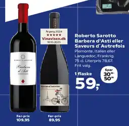 SuperBrugsen Roberto Sarotto Barbera d'Asti / Saveurs d'Autrefois tilbud