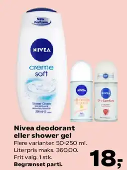 SuperBrugsen Nivea deodorant eller shower gel tilbud