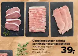 Kvickly Coop koteletter, skinkeschnitzel eller stegeflæsk tilbud