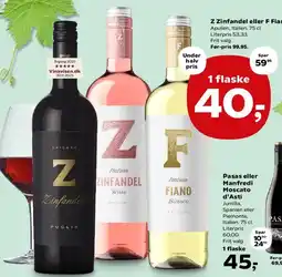 Kvickly Z Zinfandel eller F Fiano (stor promotion) tilbud
