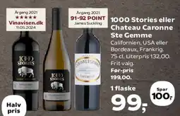 Kvickly 1000 Stories eller Chateau Caronne Ste Gemme tilbud