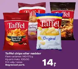 Kvickly Taffel chips eller nødder tilbud