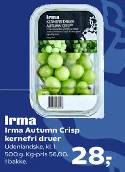 Kvickly Irma Autumn Crisp kernefri druer tilbud