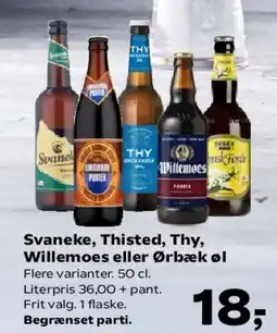 Kvickly Svaneke, Thisted, Thy, Willemoes eller Ørbæk øl tilbud