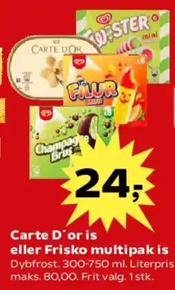 Kvickly Carte D'or is eller Frisko multipak tilbud