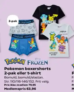 Kvickly Pokemon boxershorts 2-pak eller t-shirt tilbud