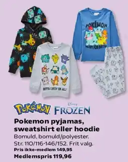 Kvickly Pokemon pyjamas, sweatshirt eller hoodie tilbud