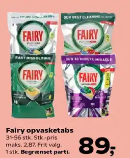 Kvickly Fairy opvasketabs tilbud