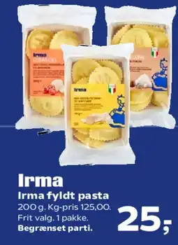 Kvickly Irma fyldt pasta tilbud