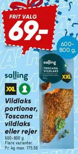 Bilka Salling vildlaks / Toscana vildlaks / rejer tilbud