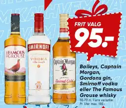Bilka Baileys / Captain Morgan / Gordon's / Smirnoff / The Famous Grouse tilbud