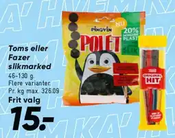 Bilka Toms / Fazer slikmarked tilbud