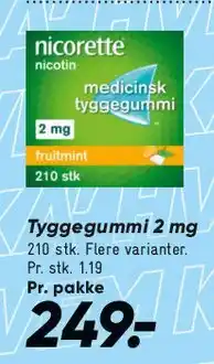 Bilka Nicorette tyggegummi 2 mg tilbud
