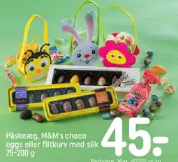 REMA 1000 Påskeæg / M&M's choco eggs / filtkurv med slik tilbud