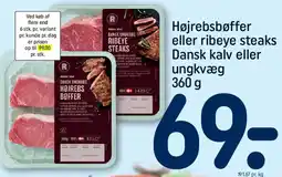 REMA 1000 Højrebsbøffer eller ribeye steaks tilbud