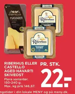 MENY Riberhus eller Castello Aged Havarti tilbud