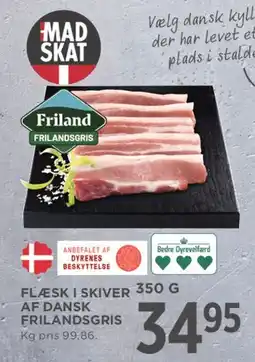 MENY Flæsk i skiver 350 g af dansk Frilandsgris tilbud