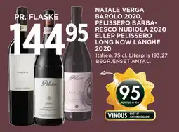 MENY Natale Verga / Pelissero - Barolo / Barbaresco / Langhe tilbud